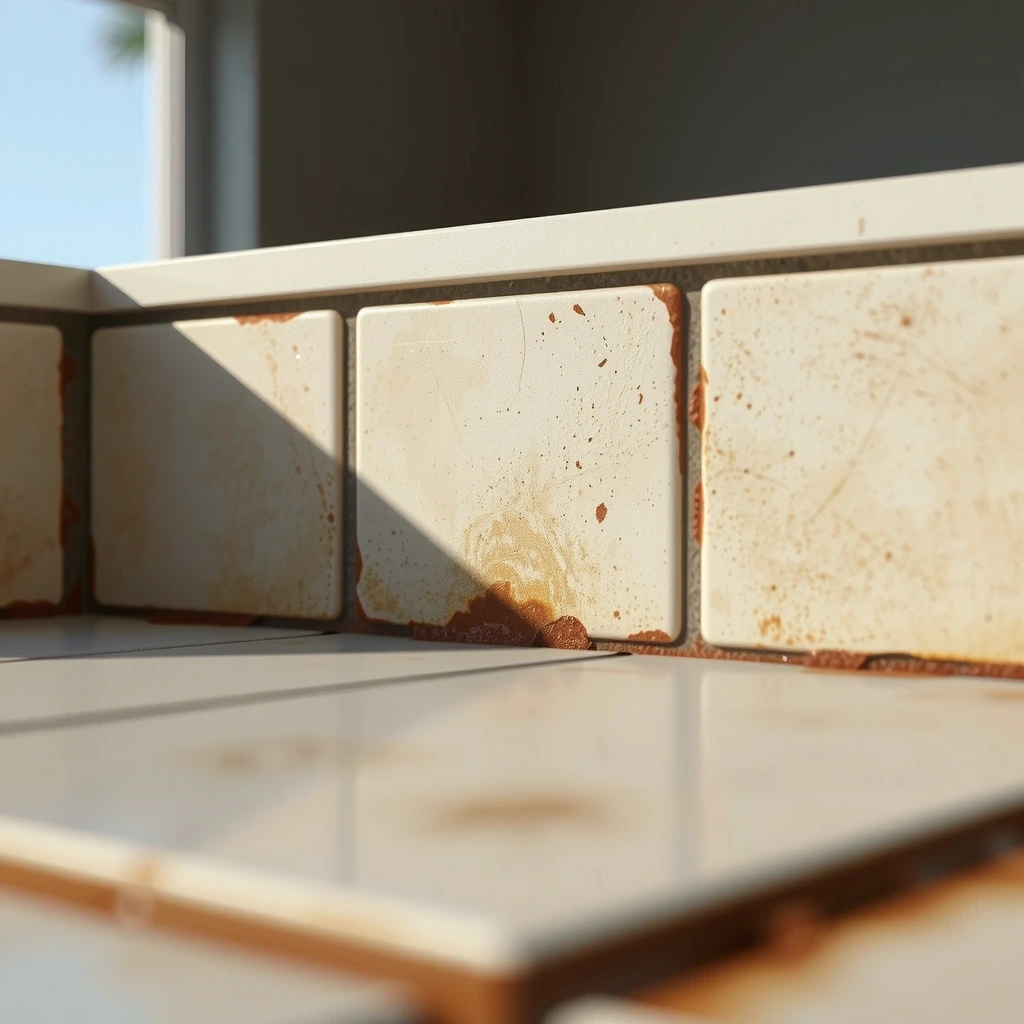 Before cleaning grout